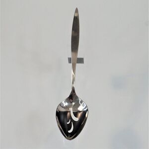 Vintage Oneidacraft Wintersong Pattern Deluxe Stainless Slotted Serving Spoon
